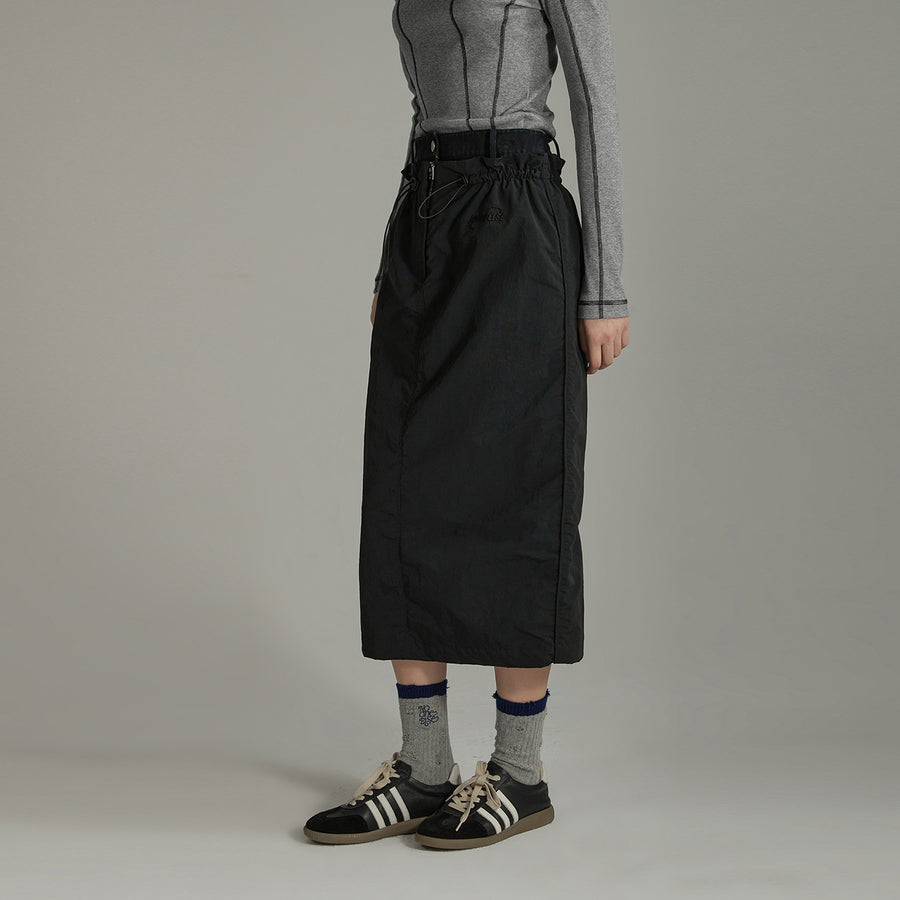 CHUU Simple Drawstring Long Skirt