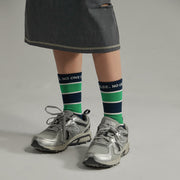 Noe Lettering Striped High Socks