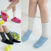 Logo Color Ribbed High Socks