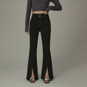 Front Ankle Slit Bootcut Pants