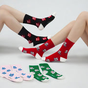 Colored Rabbit Printed High Socks