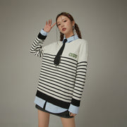 Stripe Long Sleeve Knit Sweater