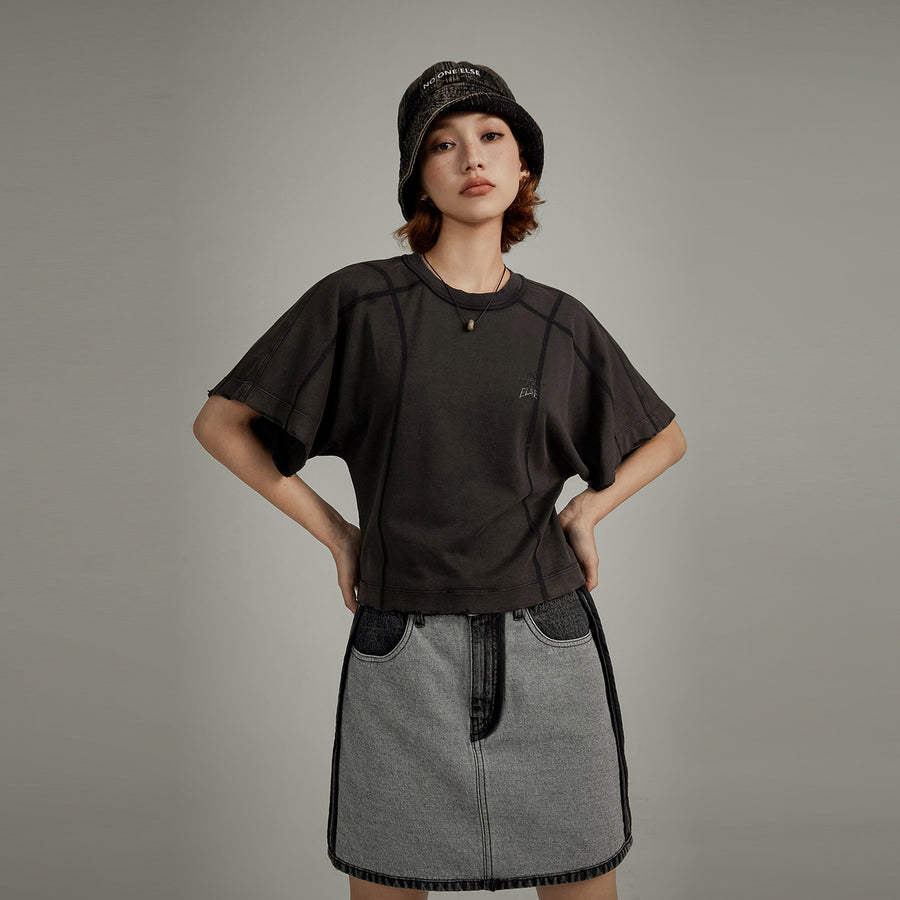 CHUU Logo Stitch Basic T-Shirt