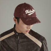 Distressed Lettering Ball Cap