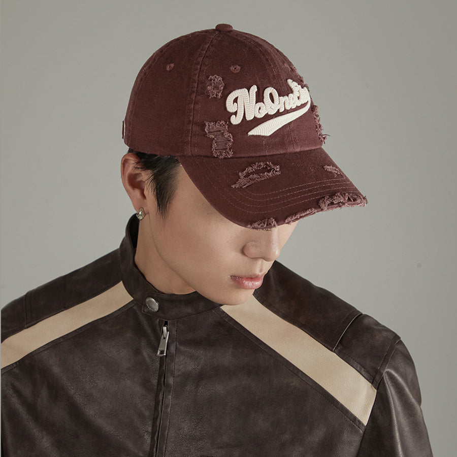 CHUU Distressed Lettering Ball Cap