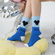 Pixel Heart Color High Socks