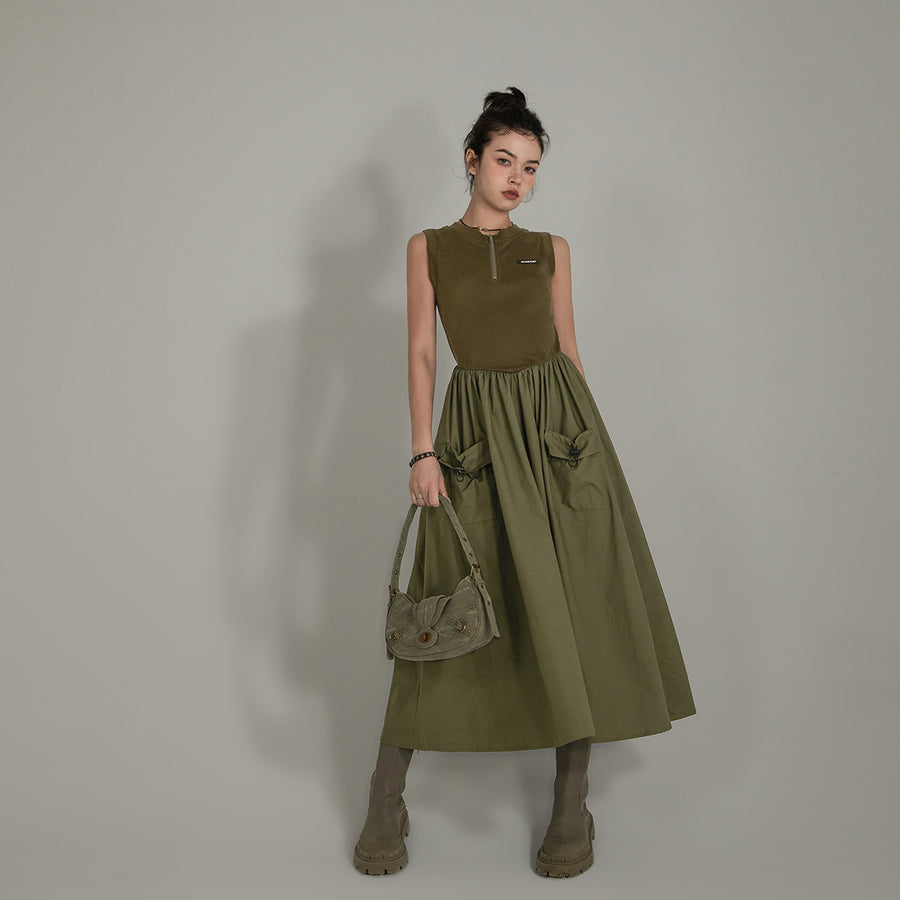 CHUU Sleeveless Cargo Pockets Dress