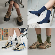 Color Matching Vintage Jacquard High Socks