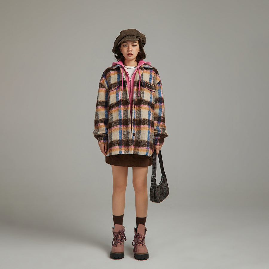 CHUU Multi Color Check Loose Fit Shacket