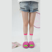Chuu Lettering Line-Colored High Socks