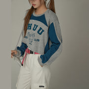 Cropped Logo Color Loosefit Sweatshirt