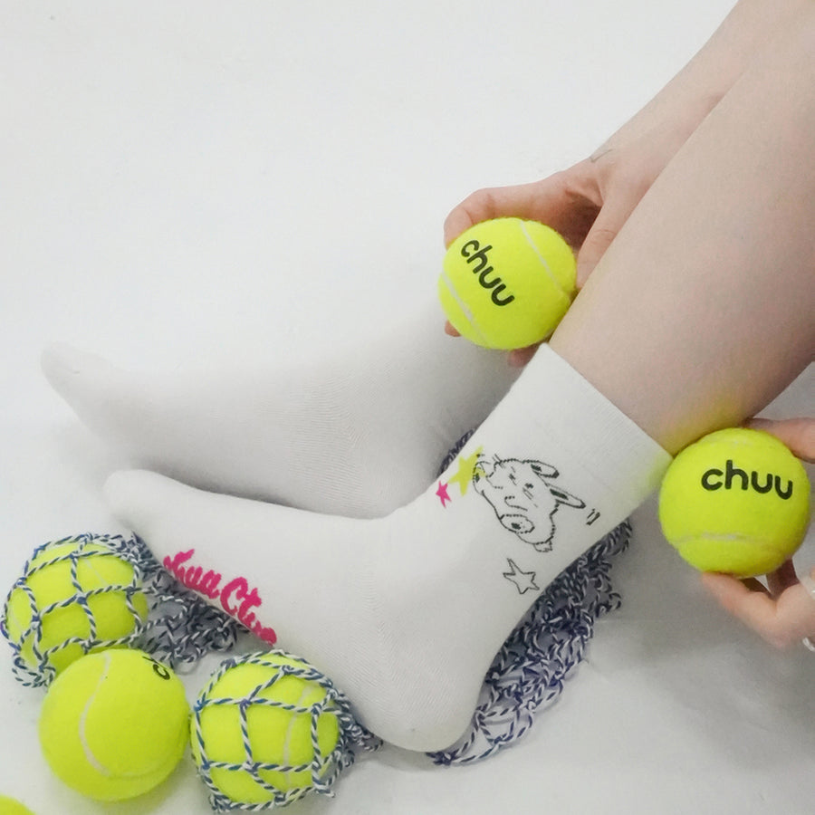 CHUU Character Colorful Stars High Socks