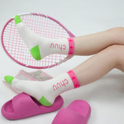 Chuu Lettering Line-Colored High Socks