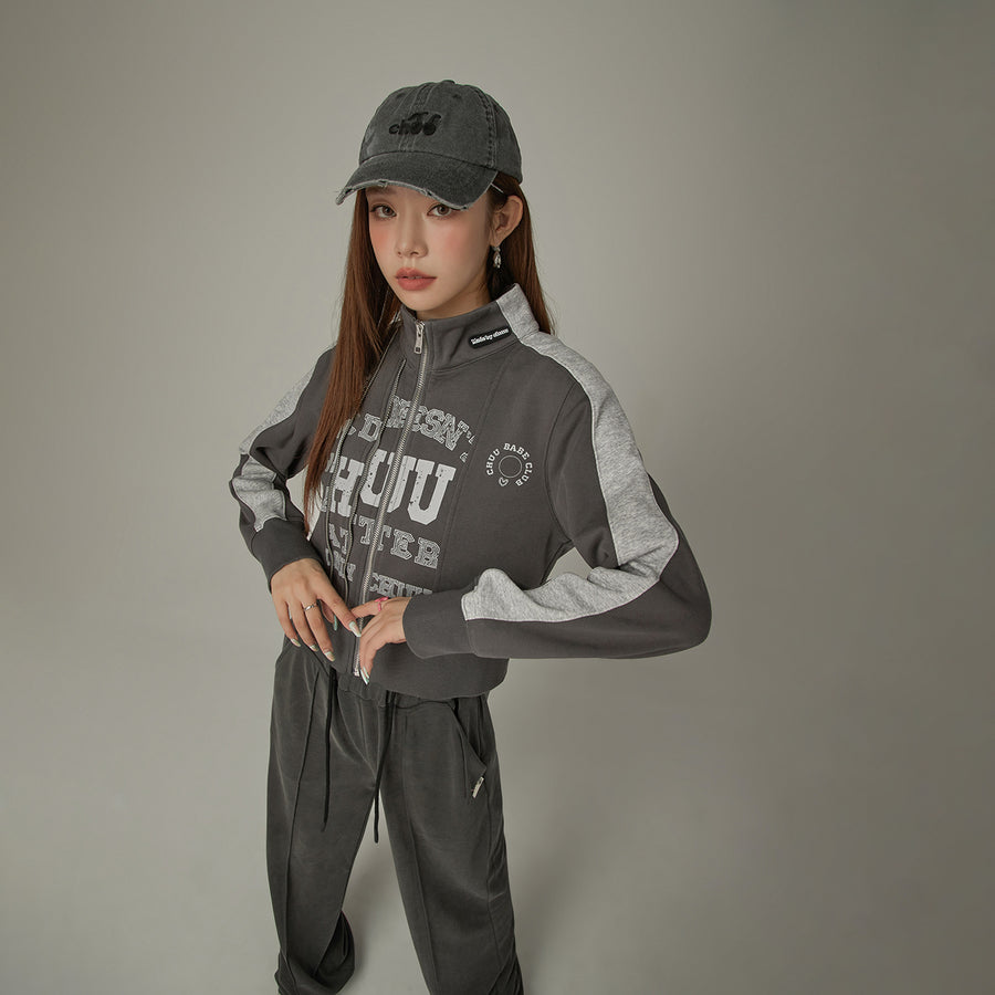 CHUU Logo Lettering Sports Color Zip-Up