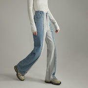 Frayed Lined Denim Jeans