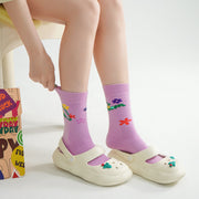 Flower Power Jacquard High Socks