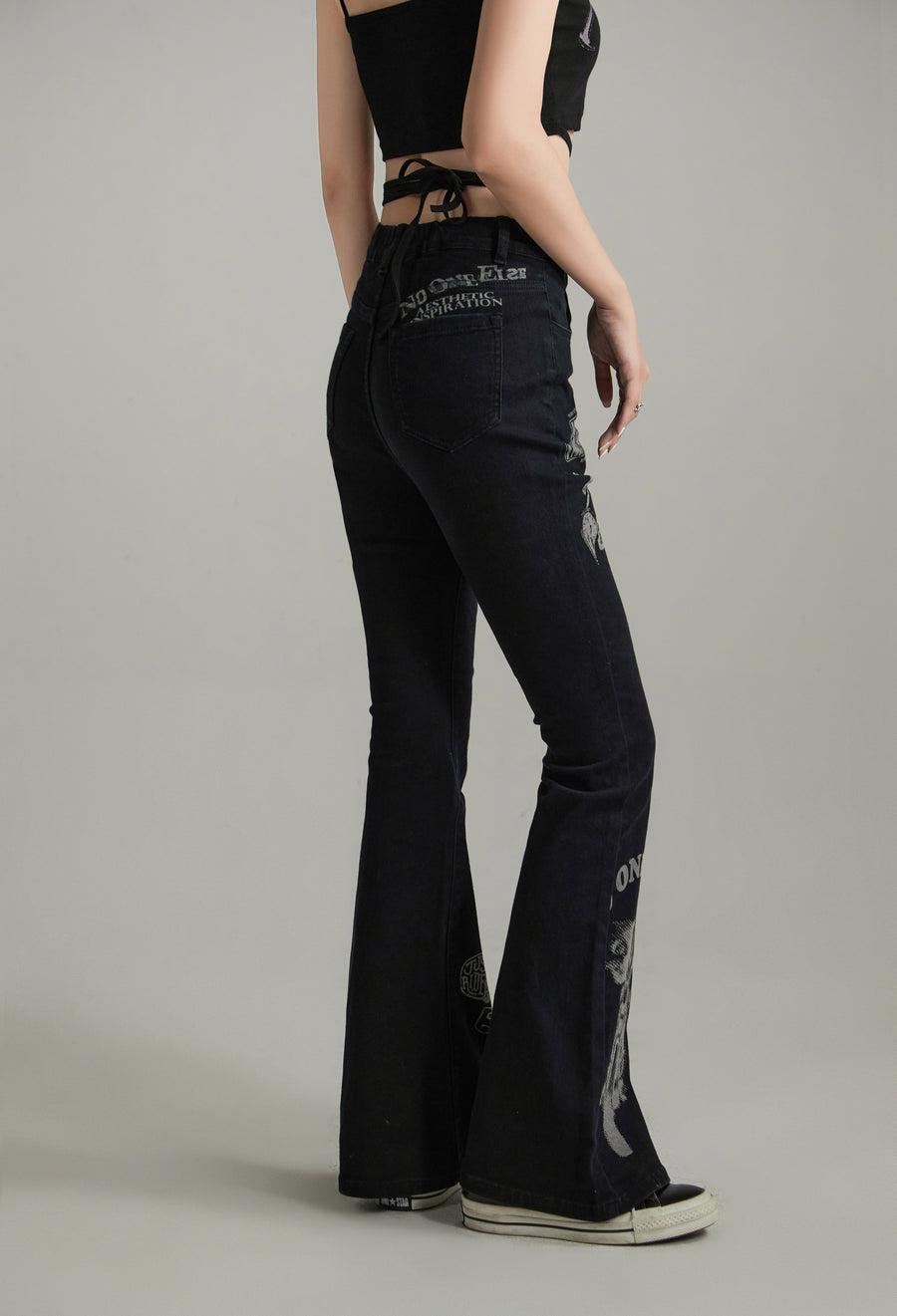 CHUU Easy Ride Printed Bootcut Pants