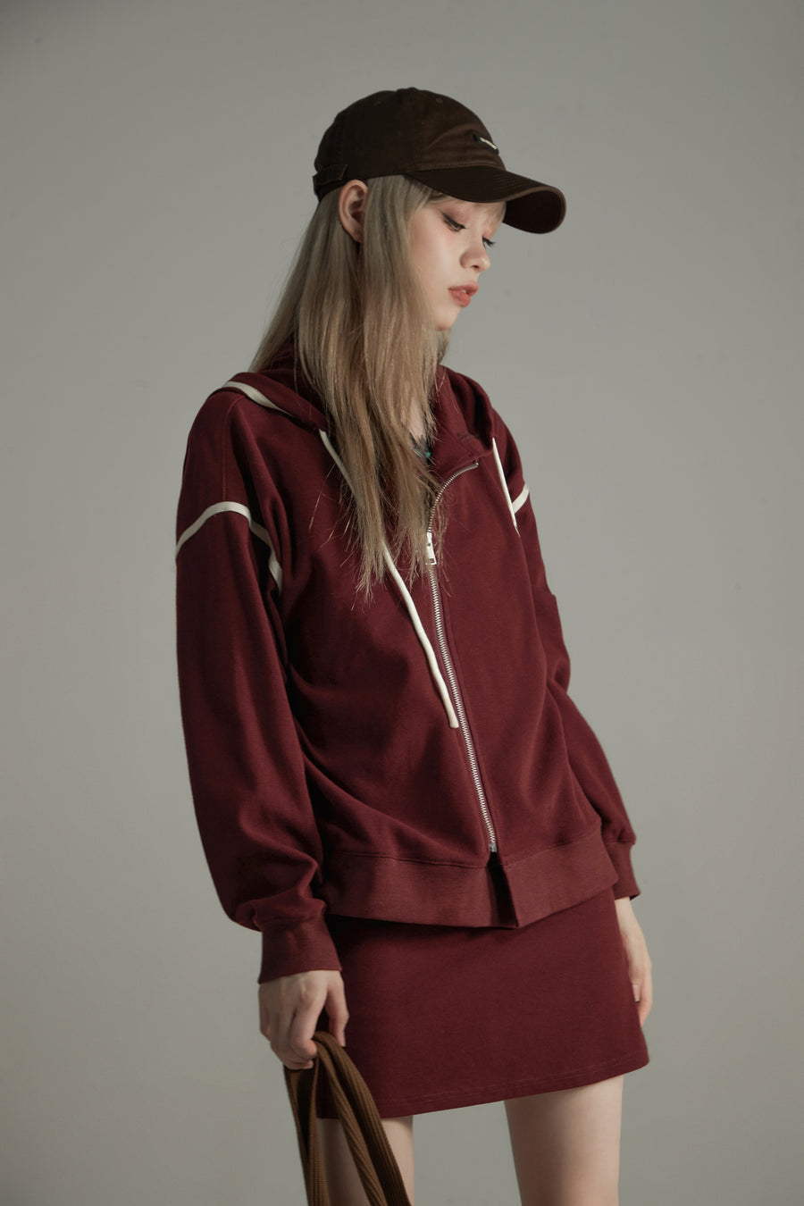 CHUU Casual Loose Fit Zip-Up Hoodie