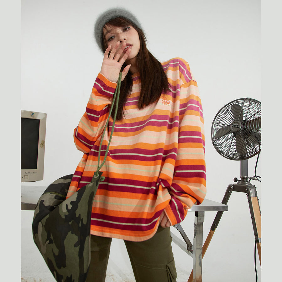 CHUU Striped Color Loose Fit T-Shirt