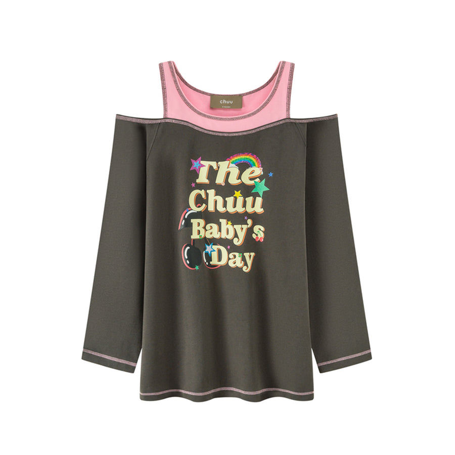 CHUU Baby'S Day Off-Shoulders T-Shirt