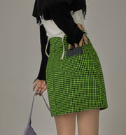 Hit Reset Houndstooth Skirt