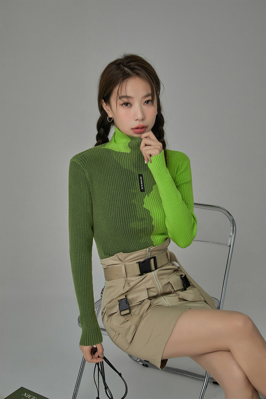 CHUU Exploring My Options Knit Top