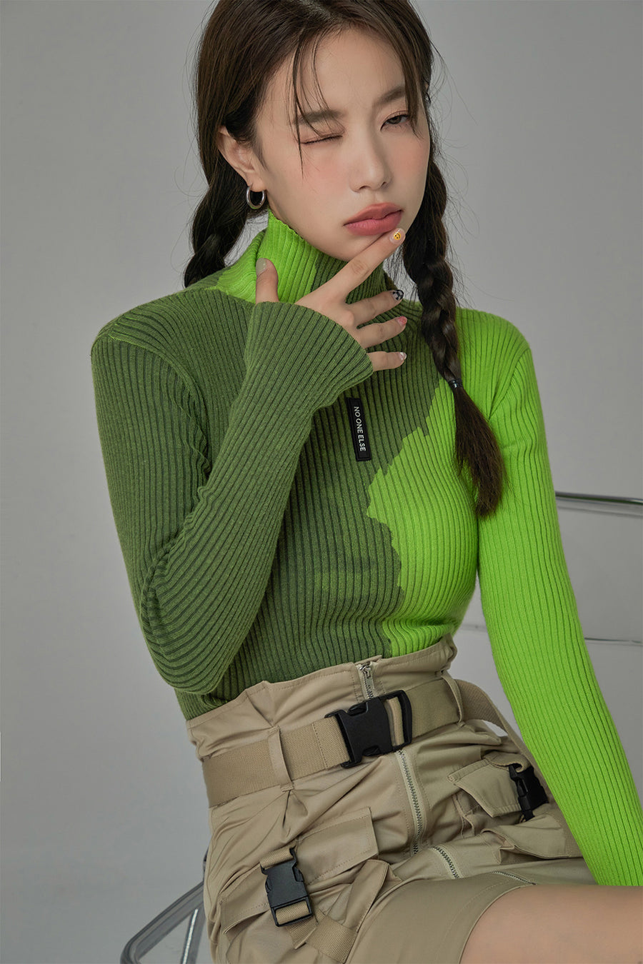 CHUU Exploring My Options Knit Top