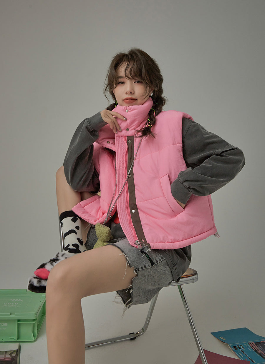 CHUU Pretty Pinky Winter Padded Vest