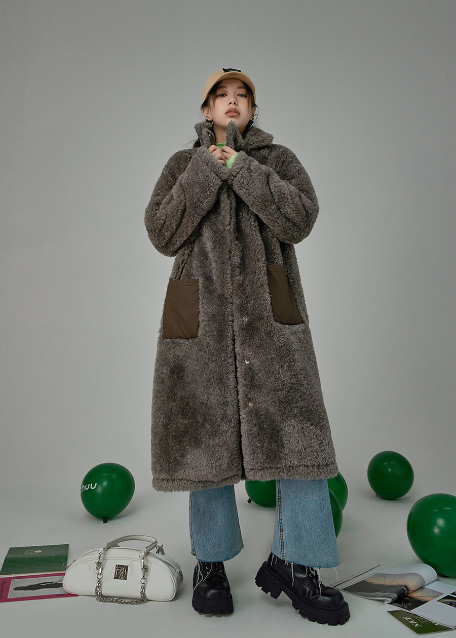 CHUU What Did You Expect Fleece Long Coat