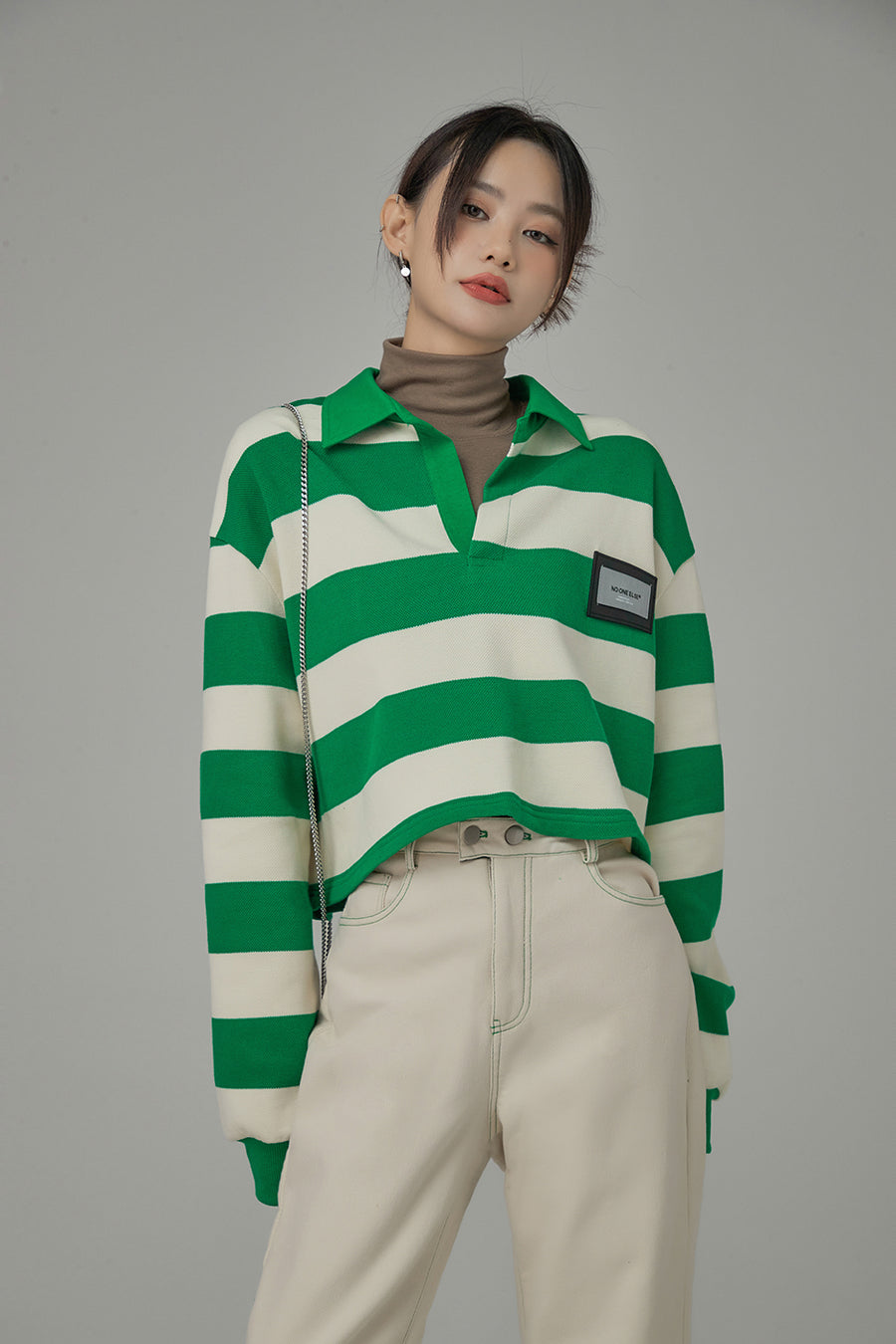 CHUU Here We Go Again Stripes Sweatshirt