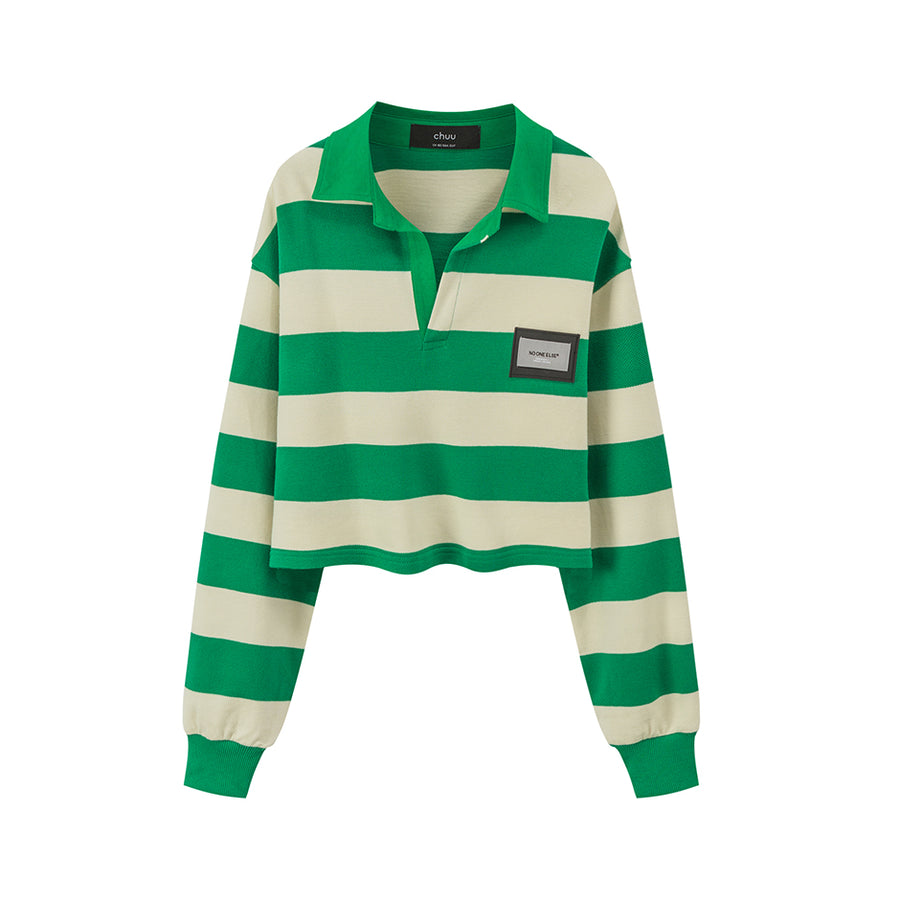 CHUU Here We Go Again Stripes Sweatshirt