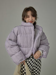 Pastel Digression Wrinkled Padded Jacket