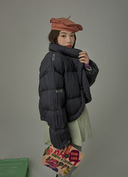 Pastel Digression Wrinkled Padded Jacket