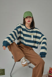 Never Without You Stripes Boxy Sweatshirt