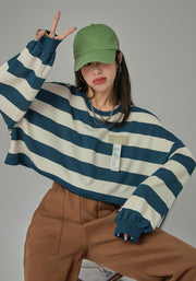 Never Without You Stripes Boxy Sweatshirt