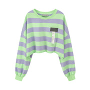 Never Without You Stripes Boxy Sweatshirt