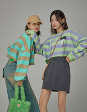 Never Without You Stripes Boxy Sweatshirt