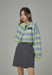 Never Without You Stripes Boxy Sweatshirt