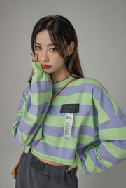 Never Without You Stripes Boxy Sweatshirt