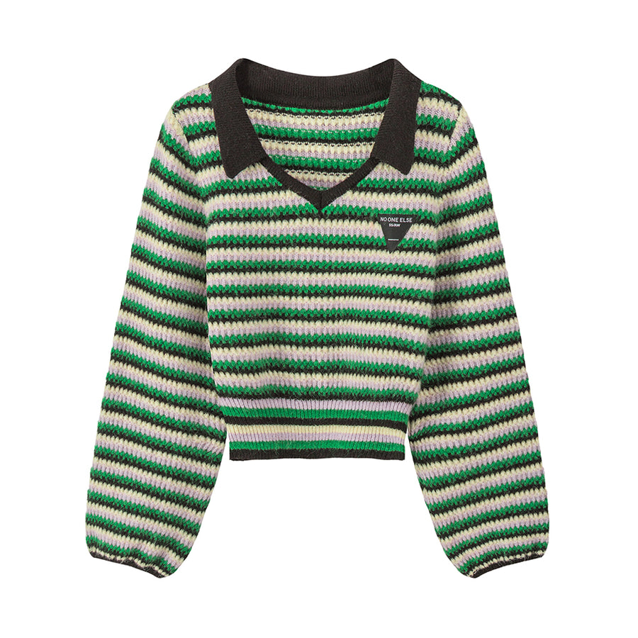 CHUU Perfect Recipe Stripes Knit Sweater