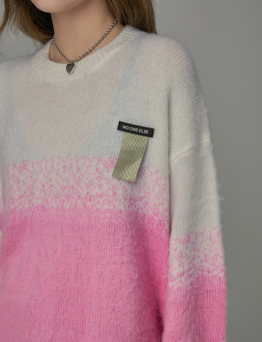 CHUU Fading Pink Long Knit Sweater