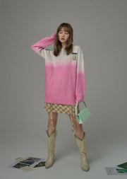 Fading Pink Long Knit Sweater