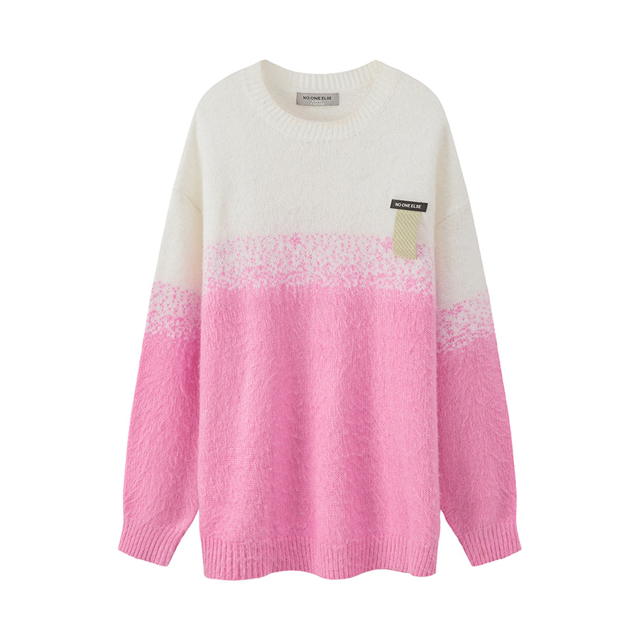 CHUU Fading Pink Long Knit Sweater