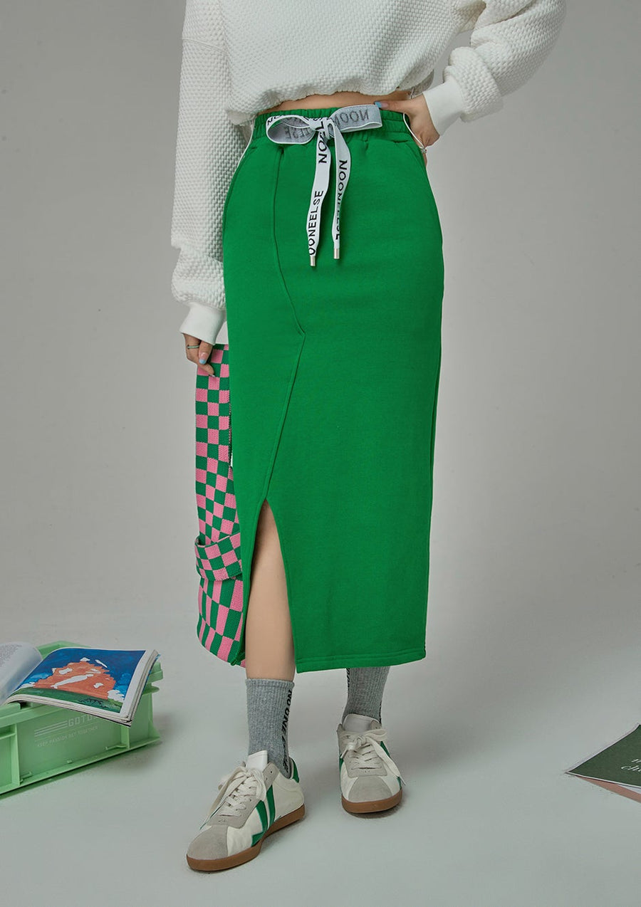 CHUU Stop The Rewind Slit Long Skirt