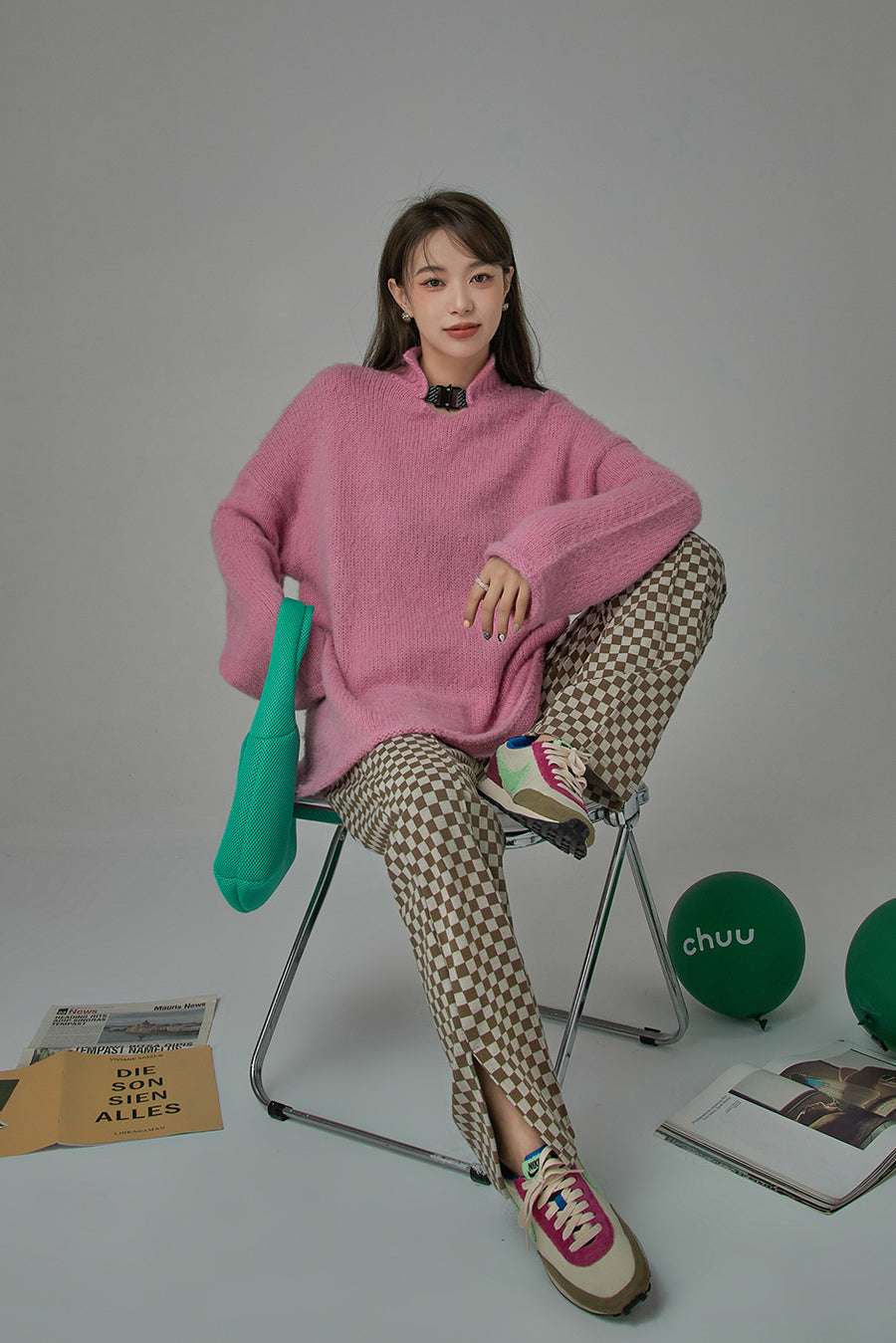 CHUU A Big Personality Long Knit Sweater