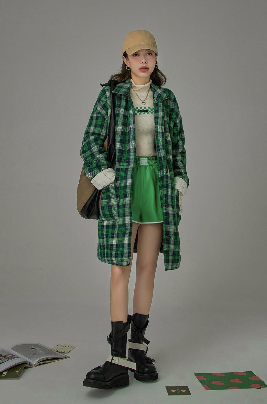 CHUU The Cooler I Get Checkered Coat