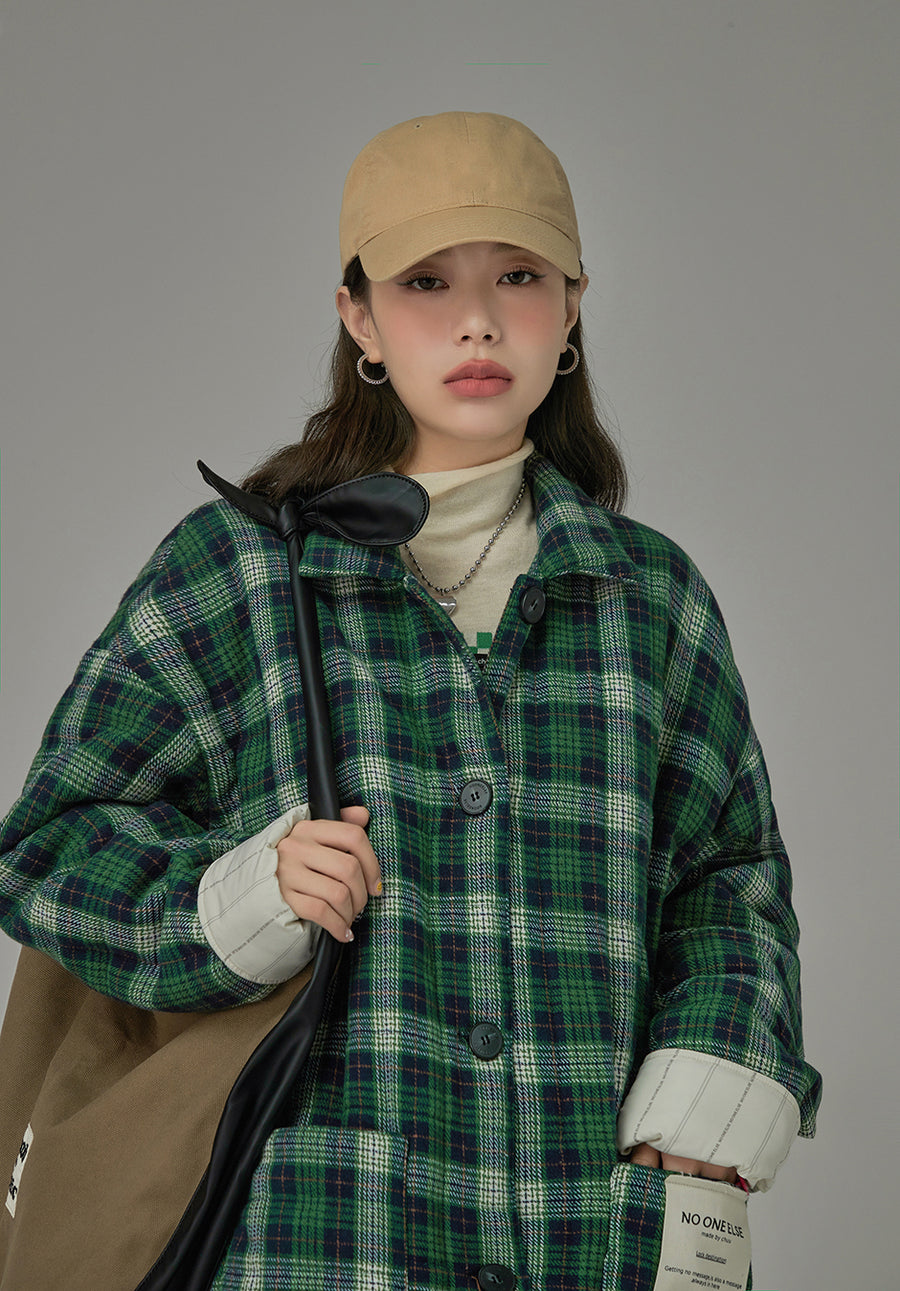 CHUU The Cooler I Get Checkered Coat