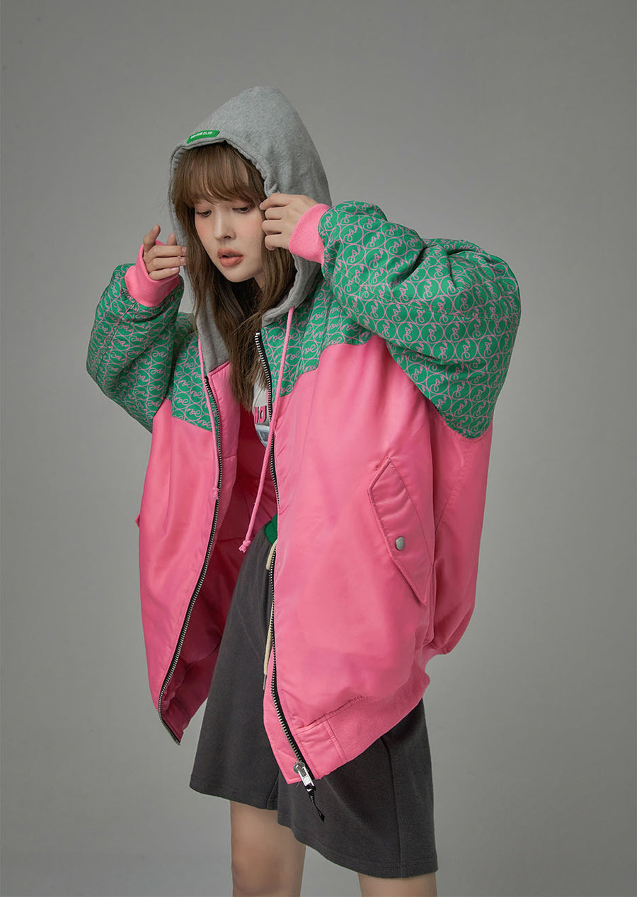 CHUU Never A Low Profile Padded Bomber Jacket