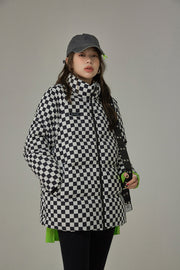 Always Standing Out Checkered Padded Jacket