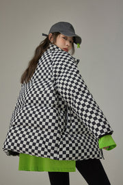 Always Standing Out Checkered Padded Jacket